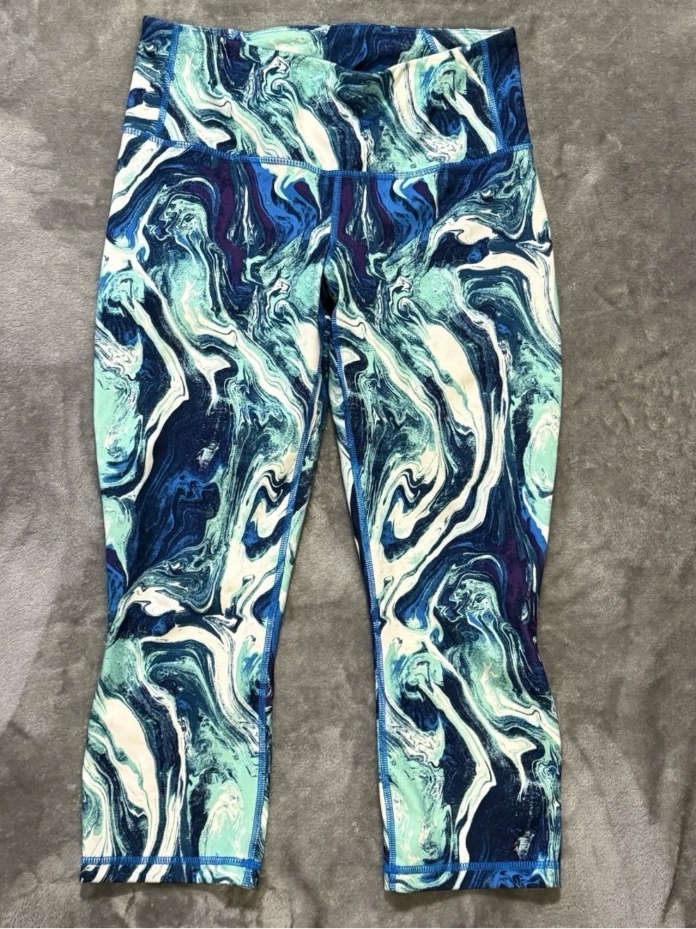 Patagonia Leggings Blue Green Marble Colorful Yoga Fitness Women’s Small